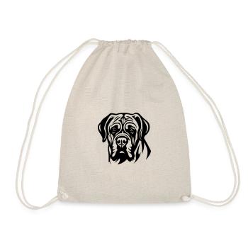 Mastiff Hund Kopf - Turnbeutel - Natur - Vorne