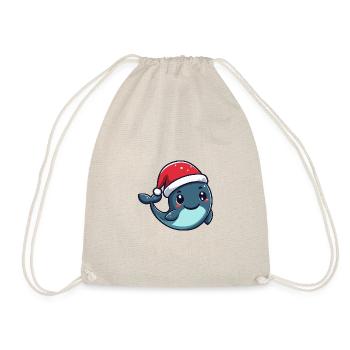 Wal Weihnachten Christmas - Turnbeutel - Natur - Vorne