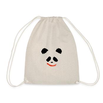 Panda Bär Joker Lippen Mund lustig funny - Turnbeutel - Natur - Vorne