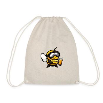 Bee Ski Beer - Drawstring Bag - nature - Front
