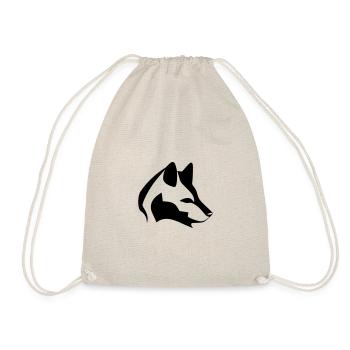 Silhouette Dog Head, Black Emblem, Animal Design - Drawstring Bag - nature - Front