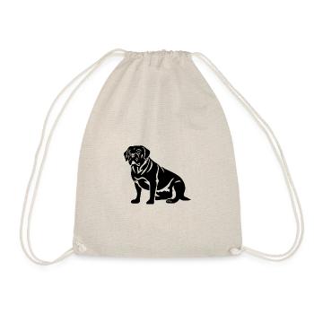 Pug Hund Mops - Turnbeutel - Natur - Vorne