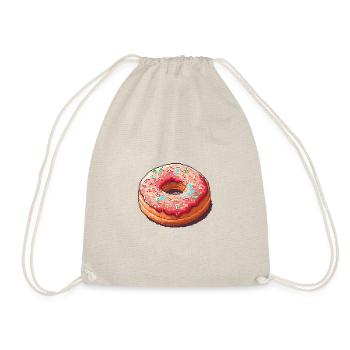 Donut Pixel Gamer - Turnbeutel - Natur - Vorne