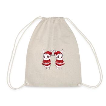 Bunny Christmas Team - Drawstring Bag - nature - Front
