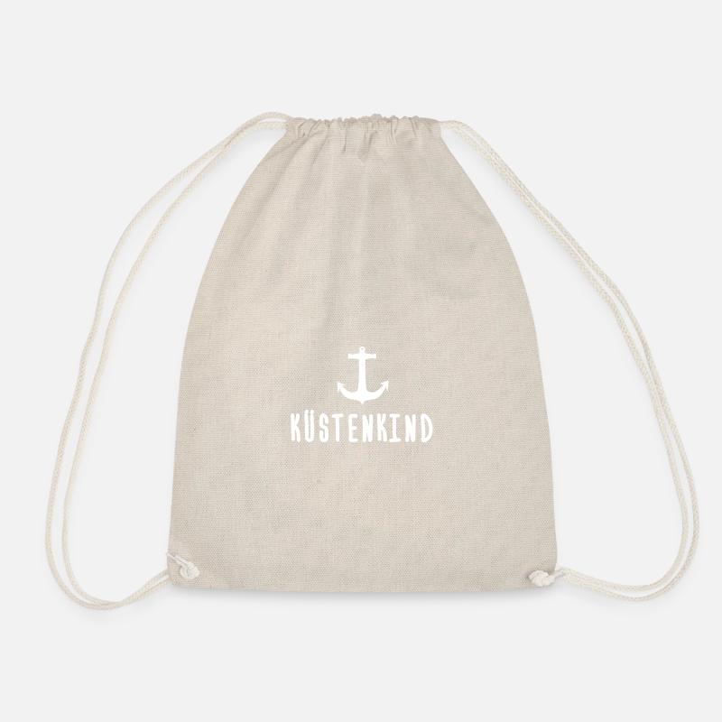 Küstenkind Anker Maritim Meer Leuchtturm Geschenk - Turnbeutel - Natur