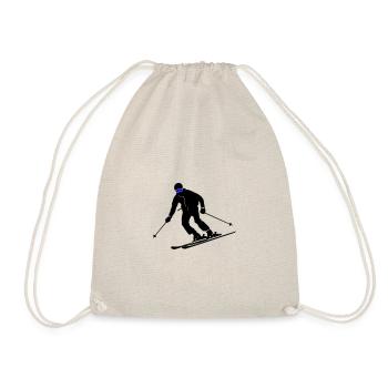 Ski Fahren Skiing Mann Symbol - Turnbeutel - Natur - Vorne