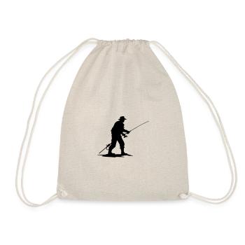 Fishing Man Icon - Drawstring Bag - nature - Front