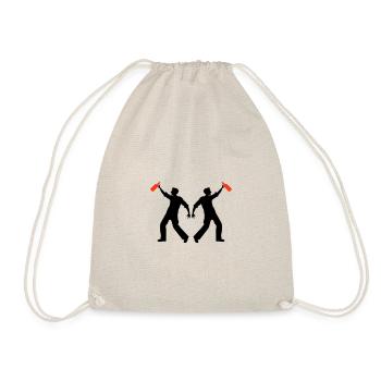 Beer Drinking Silhouette - Drawstring Bag - nature - Front