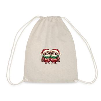 Owl Christmas Team - Drawstring Bag - nature - Front