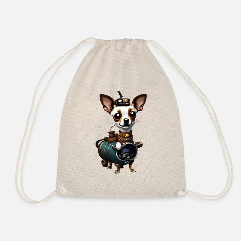 Steampunk Chihuahua - Turnbeutel - Natur