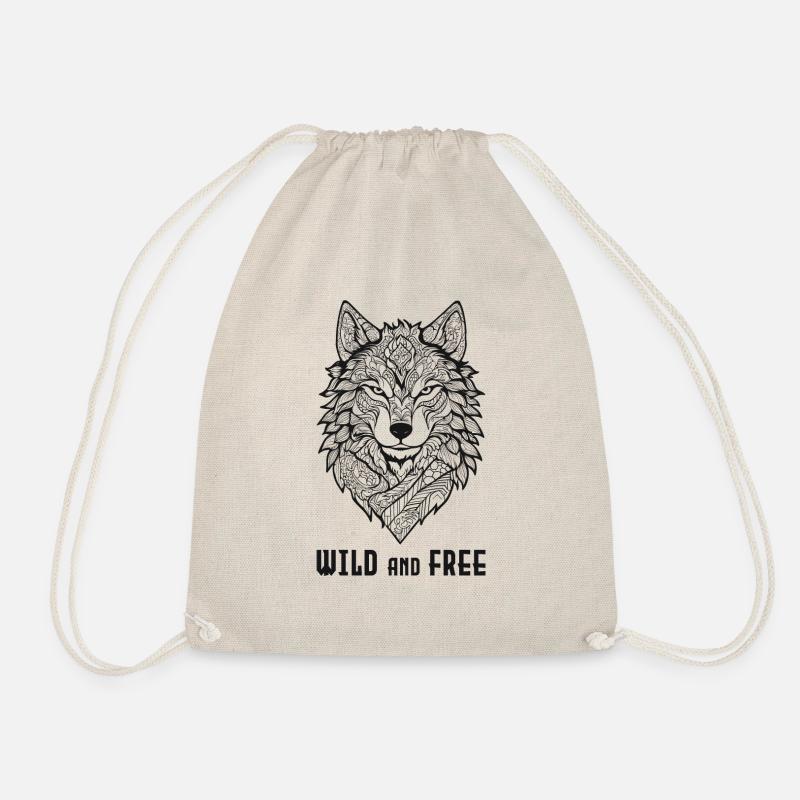 Wolf Wild and Free - Turnbeutel - Natur