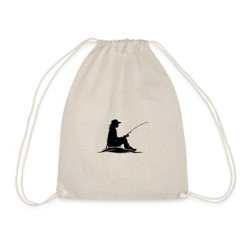 Fishing Woman Icon - Drawstring Bag - nature - Front