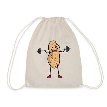 Cacahuète Athlète Haltères Bodybuilder Sport - Sac de sport léger - nature - Devant