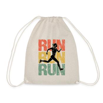 Run Run Run Vintage Runner Mädchen - Turnbeutel - Natur - Vorne