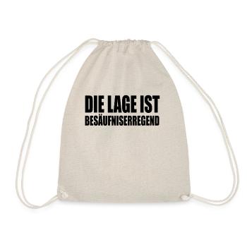 Lustiger Trink Spruch die Lage ist - Turnbeutel - Natur - Vorne