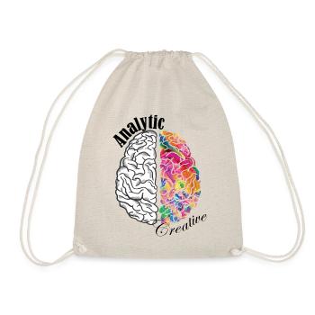 Analytic Creative Brain Left Brained Right Brained - Drawstring Bag - nature - Front