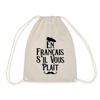 En Français S'il Vous Plaît - In French Please - Drawstring Bag - nature - Front