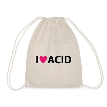 I love acid | Techno Festival - Drawstring Bag - nature - Front