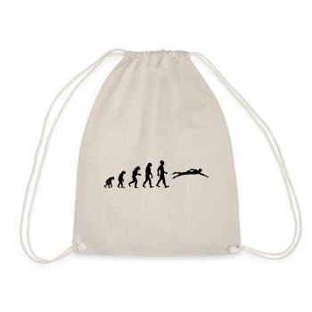 Evolution Motiv als Geschenk für Schwimmer - Turnbeutel - Natur - Vorne