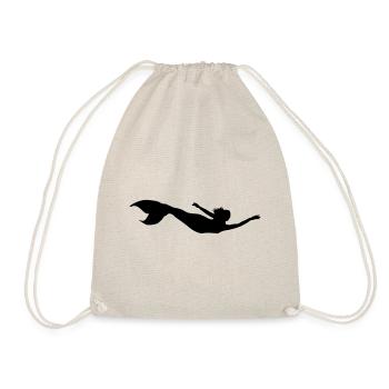 meerjungfrau silhouette schwimmen - Turnbeutel - Natur - Vorne