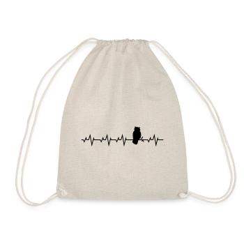 Heartbeat owl Owl Kauz heartbeat bird owl - Drawstring Bag - nature - Front