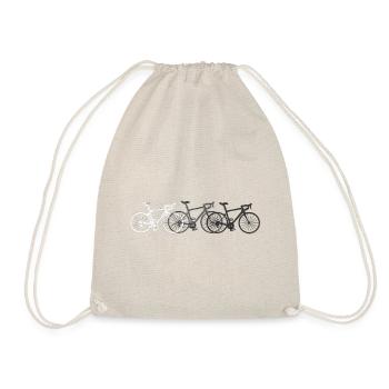 Rennräder, Geschenkidee für Fahrrad Freunde - Turnbeutel - Natur - Vorne