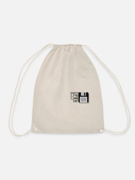 PixelArt - Floppy Disk - Drawstring Bag - nature
