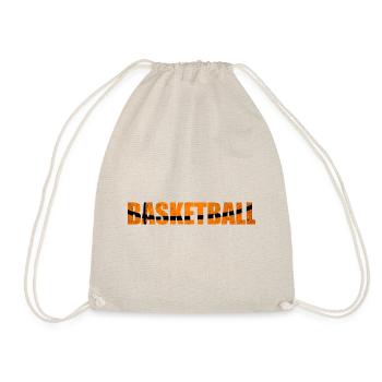 Basketball lettering with ball design - Drawstring Bag - nature - Front