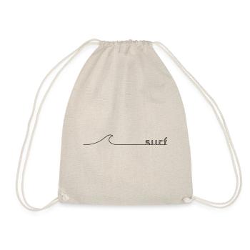Surf wave lettering gift idea - Drawstring Bag - nature - Front