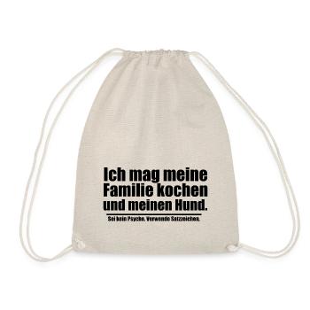 Ich mag meine Familie - keine Satzzeichen [black] - Turnbeutel - Natur - Vorne