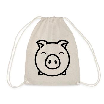 pig - Drawstring Bag - nature - Front