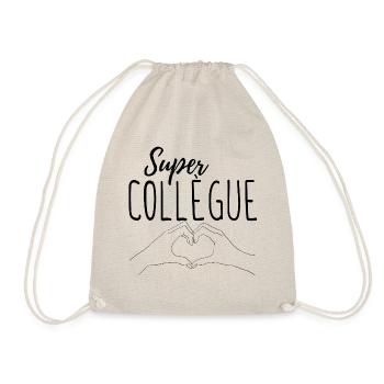 Super collègue cœur avec les mains - Sac de sport léger - nature - Devant