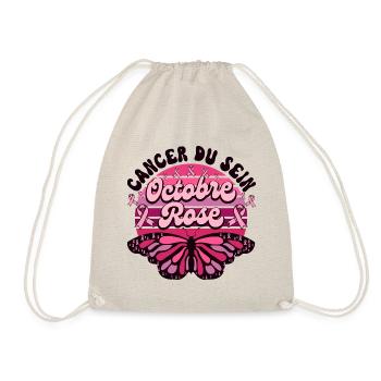 Papillon Retro Cancer Du Sein Octobre Rose - Sac de sport léger - nature - Devant