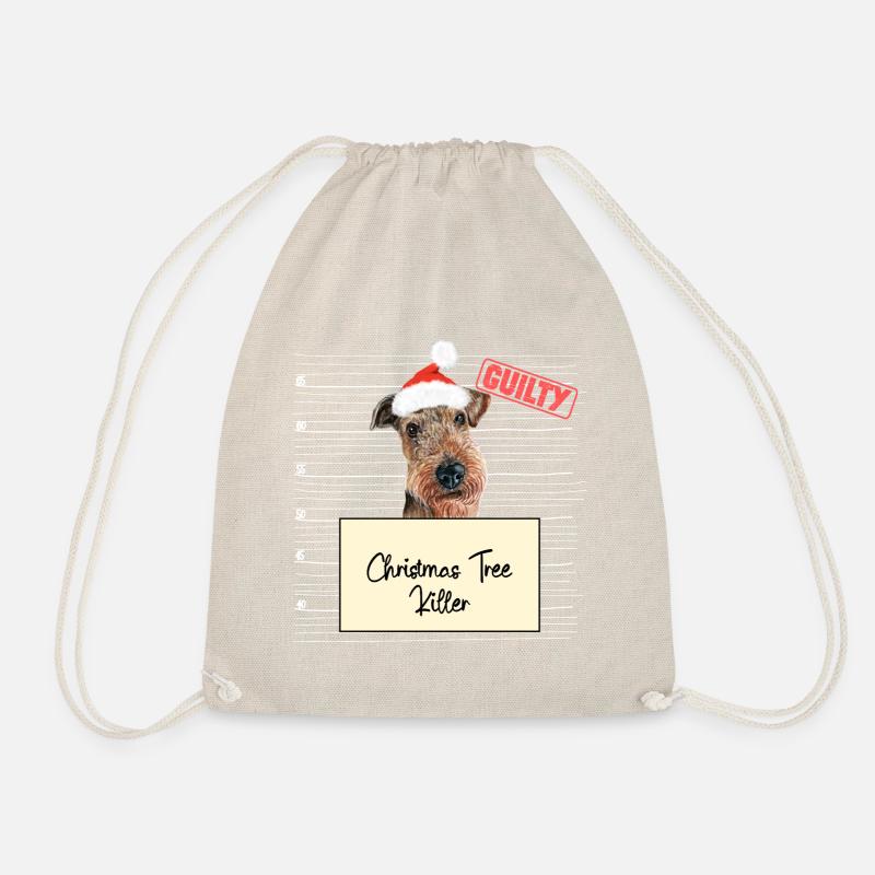 Weihnachtsbaum Umschubser Airedale Terrier - Turnbeutel - Natur