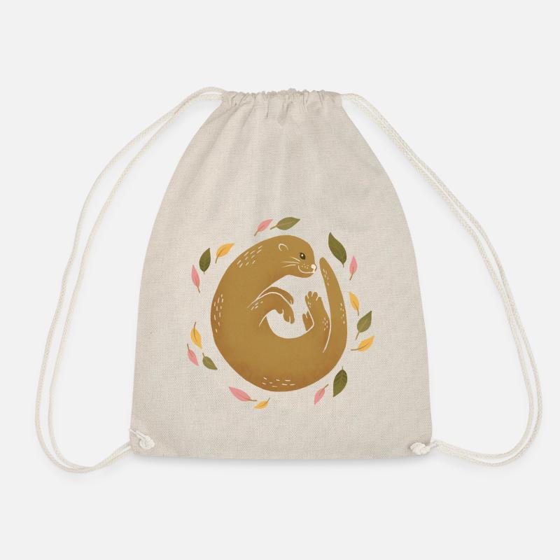 Wild animals - Otters - Drawstring Bag - nature