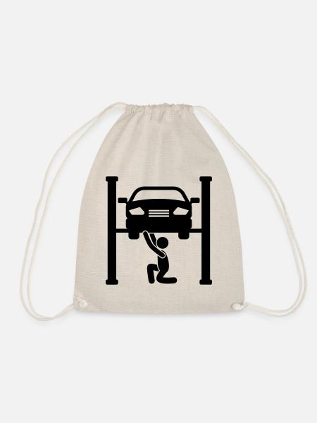 Kfz Auto Werstatt Symbol Mechaniker - Turnbeutel - Natur