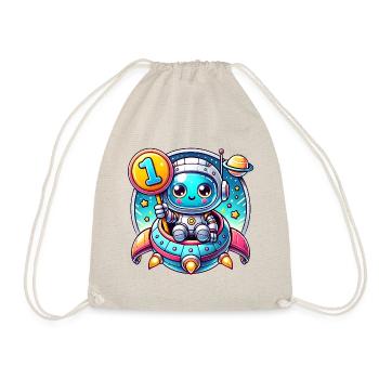 J’ai 1 an premier anniversaire avec spaceman - Sac de sport léger - nature - Devant