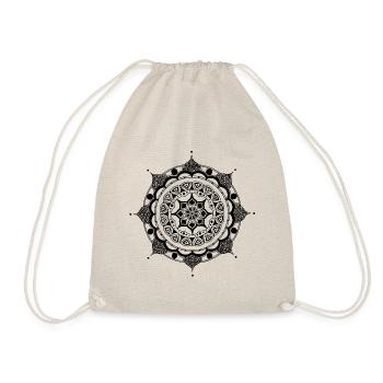 Mandala Nr 10 schwarz - Turnbeutel - Natur - Vorne