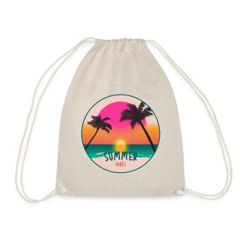 SUMMER VIBES - Retro-Grafik mit Sommerstimmung - Turnbeutel - Natur - Vorne