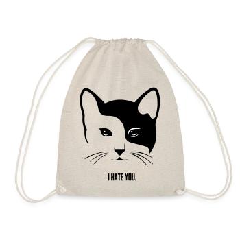 Cat: I Hate You. - Drawstring Bag - nature - Front