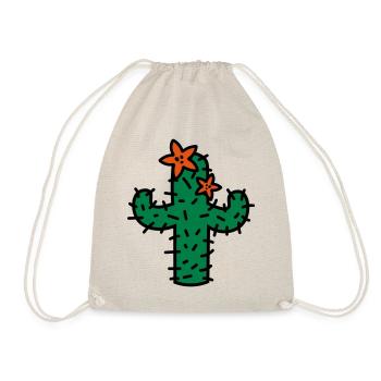 Cactus with flowers cactus with blossoms - Drawstring Bag - nature - Front