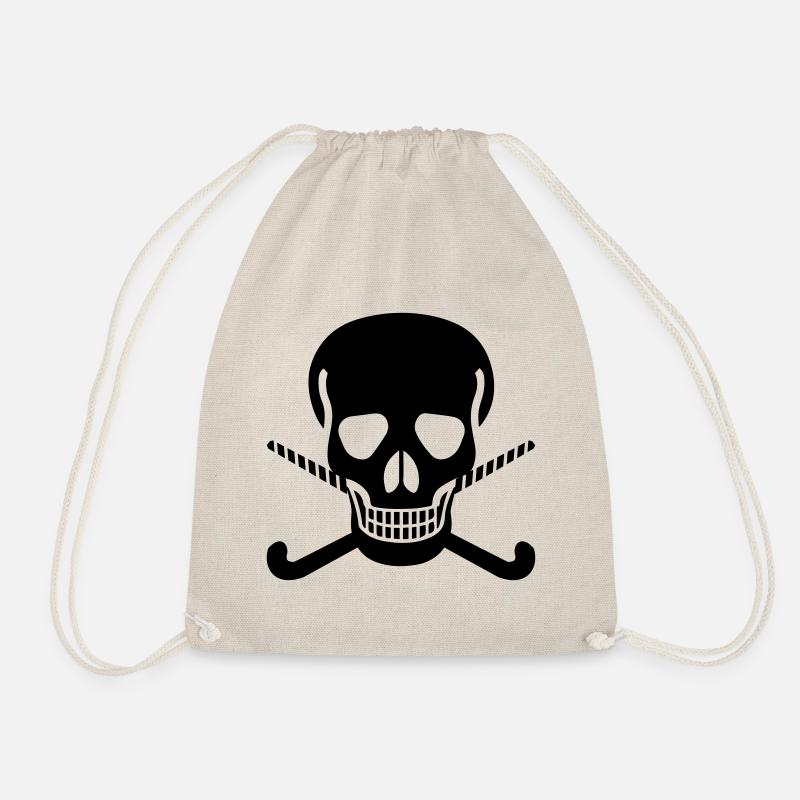 Totenkopf Hockeyschläger - Turnbeutel - Natur