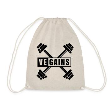 Vegains Shirt · Sustainability · Organic Gift - Drawstring Bag - nature - Front