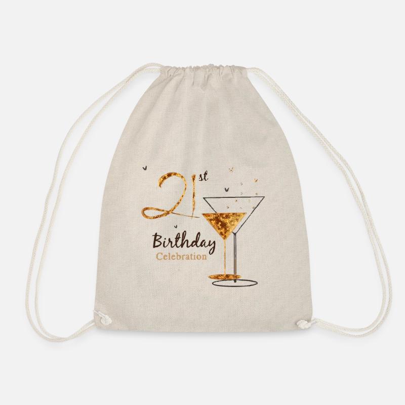 21st birthday is celebrated big - Drawstring Bag - nature