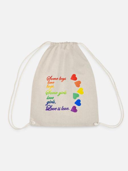 Whether lesbian or gay, love is love - Drawstring Bag - nature