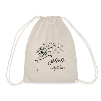Jesus, perfect love has a chic dandelion graphic d - Drawstring Bag - nature - Front
