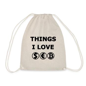 Euro, Bitcoin and Dollar - Drawstring Bag - nature - Front