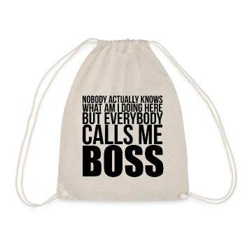 Call Me Boss Funny quote T-shirt - Drawstring Bag - nature - Front