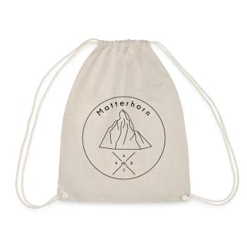 Matterhorn Zermatt mountain logo - Drawstring Bag - nature - Front