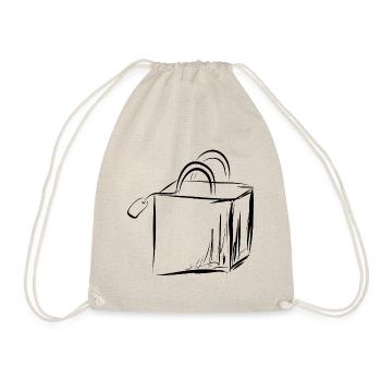 Illustrated shopping bag, shopping, shopping - Drawstring Bag - nature - Front